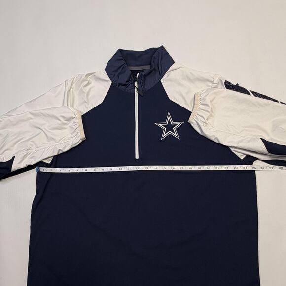 Dallas Cowboys Pullover Mens XL Blue White NFL Football Nike Dri Fit Quarter Zip - Picture 9 of 12